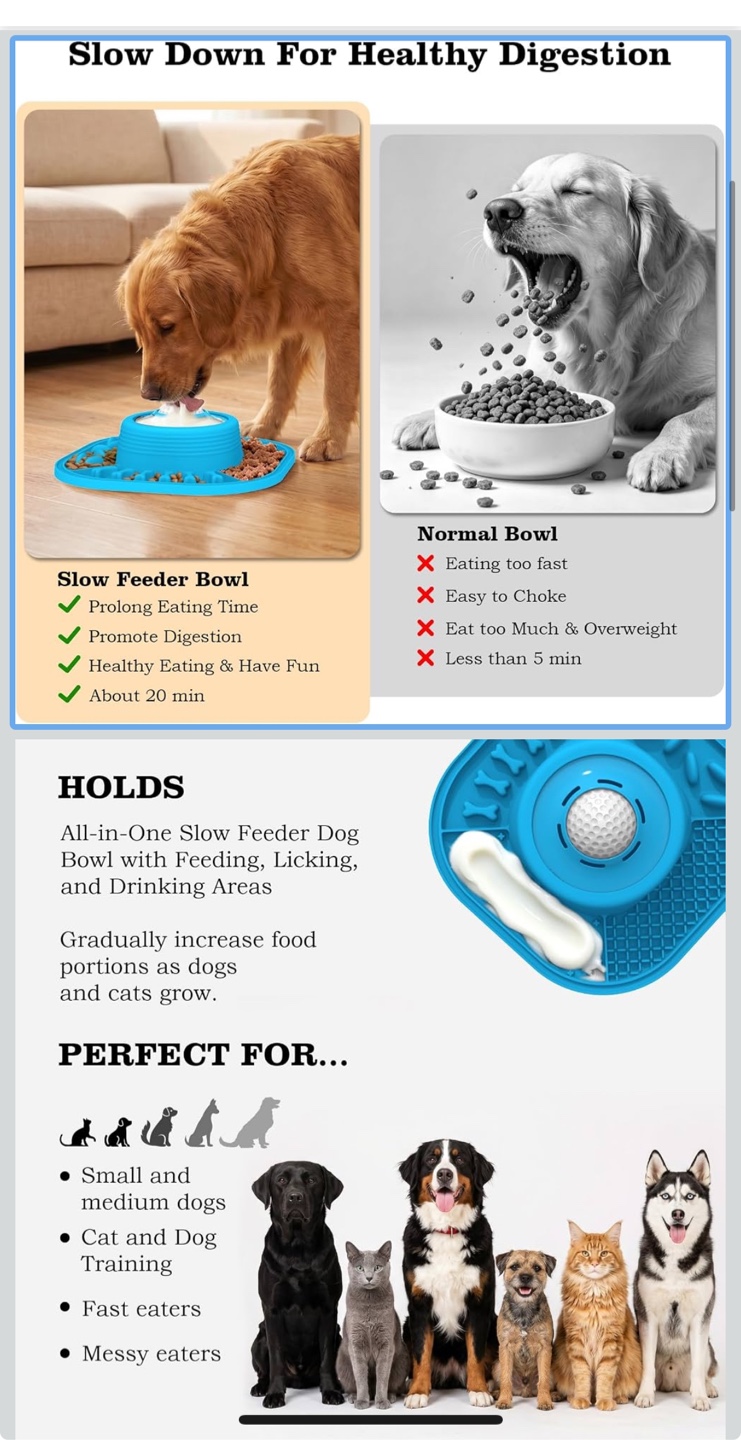 JOJDZD 2-in-1 Dog Lick Mat & Slow Feeder - photo 2