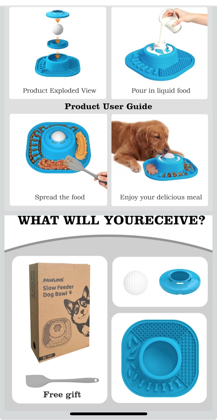 JOJDZD 2-in-1 Dog Lick Mat & Slow Feeder - photo 5