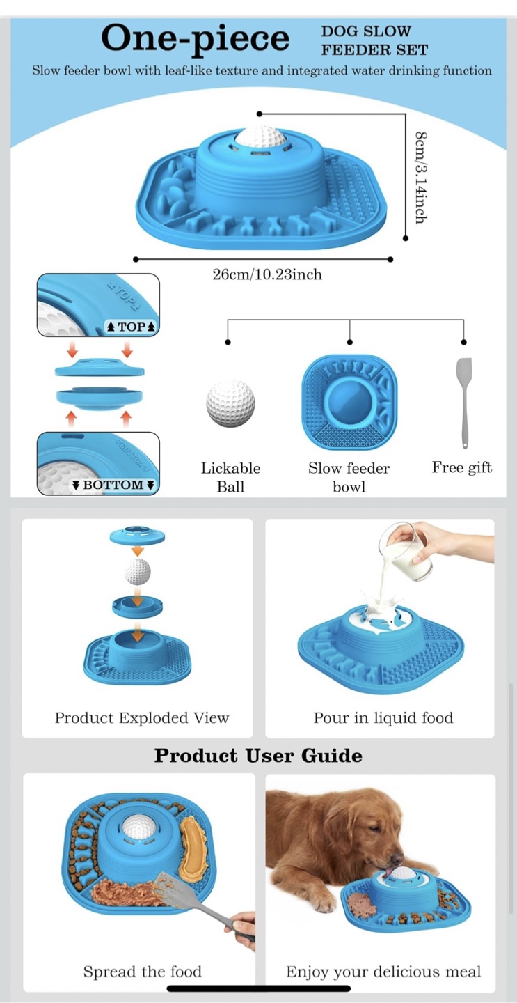 JOJDZD 2-in-1 Dog Lick Mat & Slow Feeder - photo 4