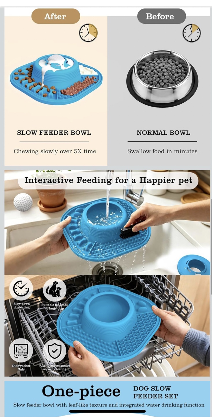 JOJDZD 2-in-1 Dog Lick Mat & Slow Feeder - photo 3