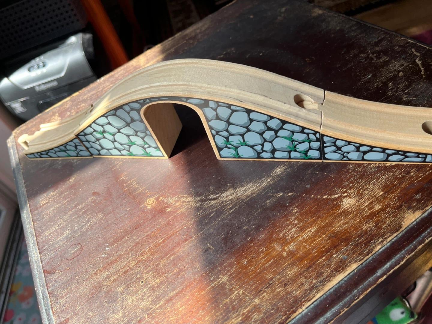 Wooden Toy Train Bridge and Track Piece