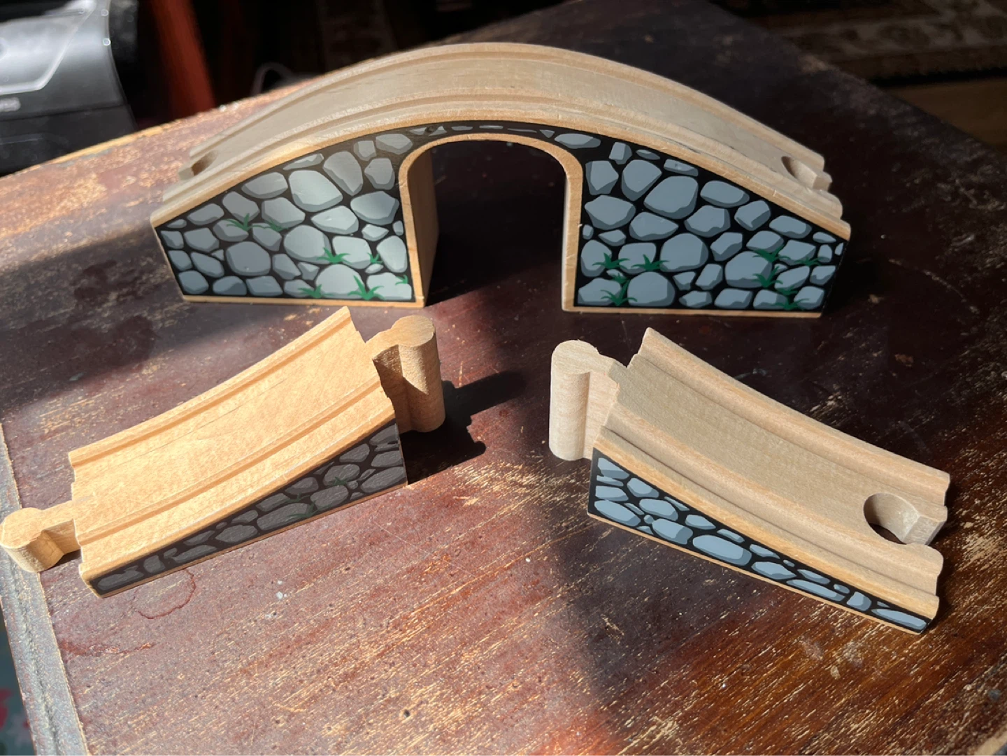 Wooden Toy Train Bridge and Track Piece - photo 2