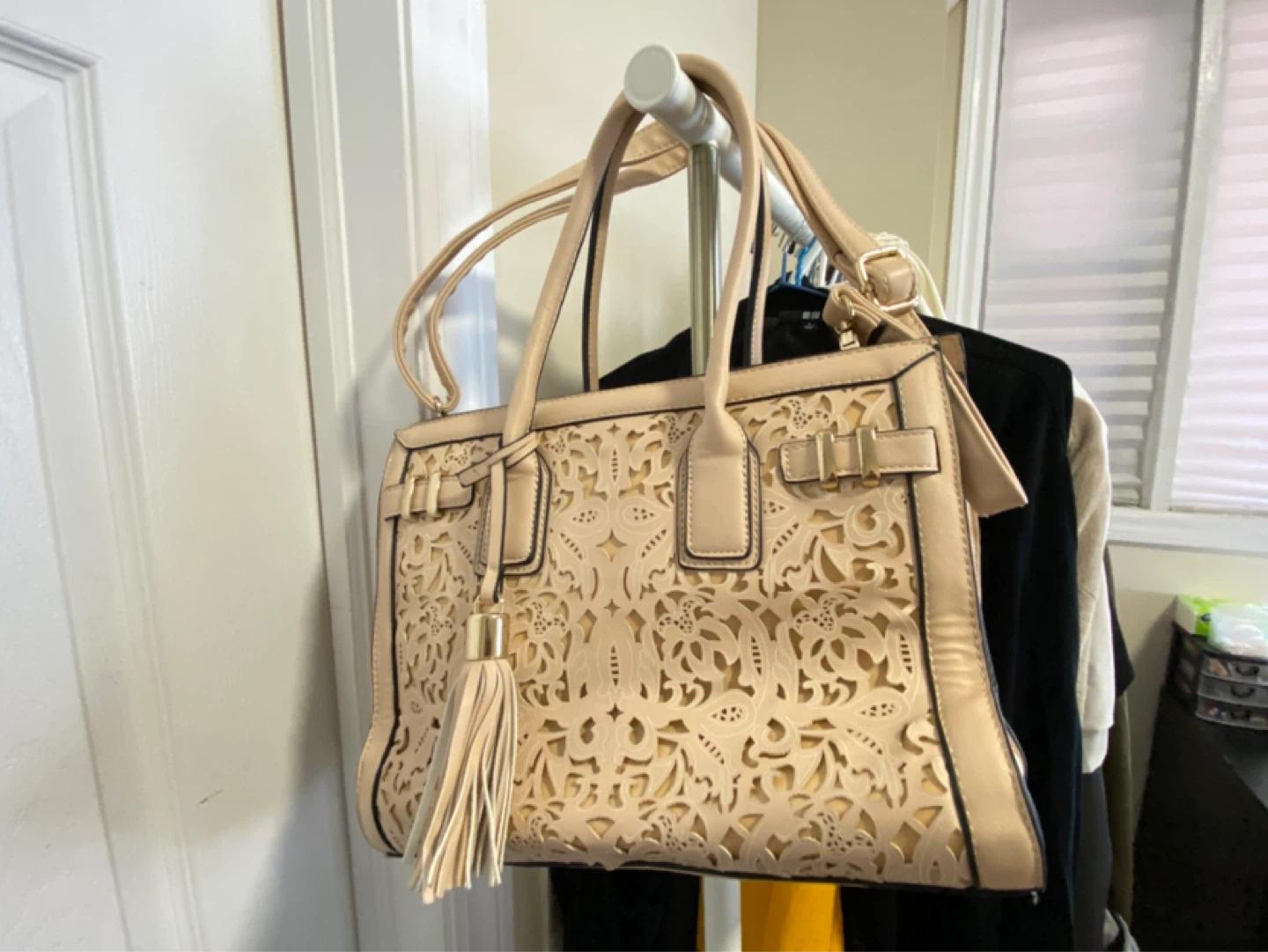 Also Beige Laser Cut Tassel Bag - photo 2