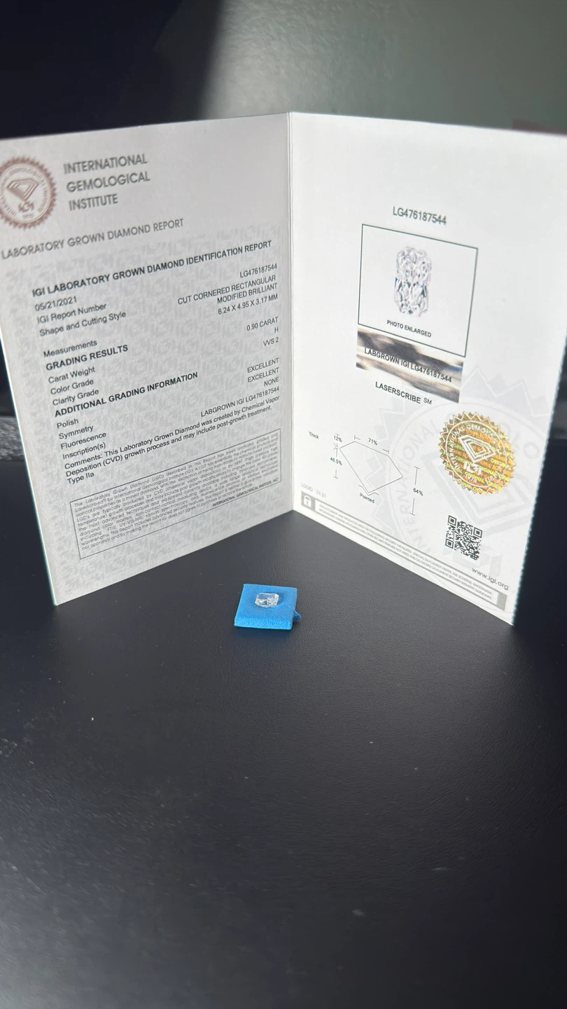 RARE FIND! 0.90ct Radiant Lab Diamond