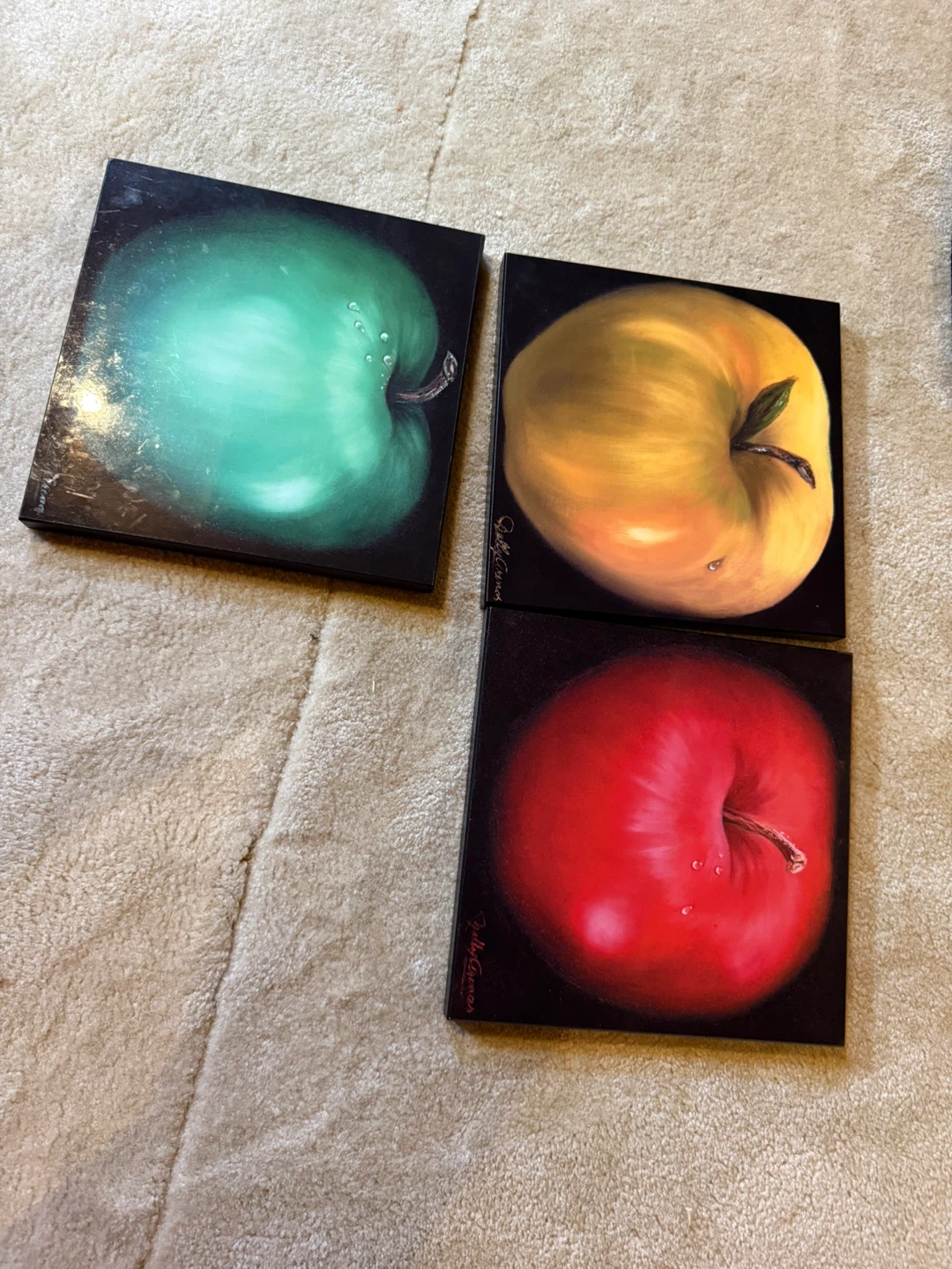 Set of 3 Apple Paintings
