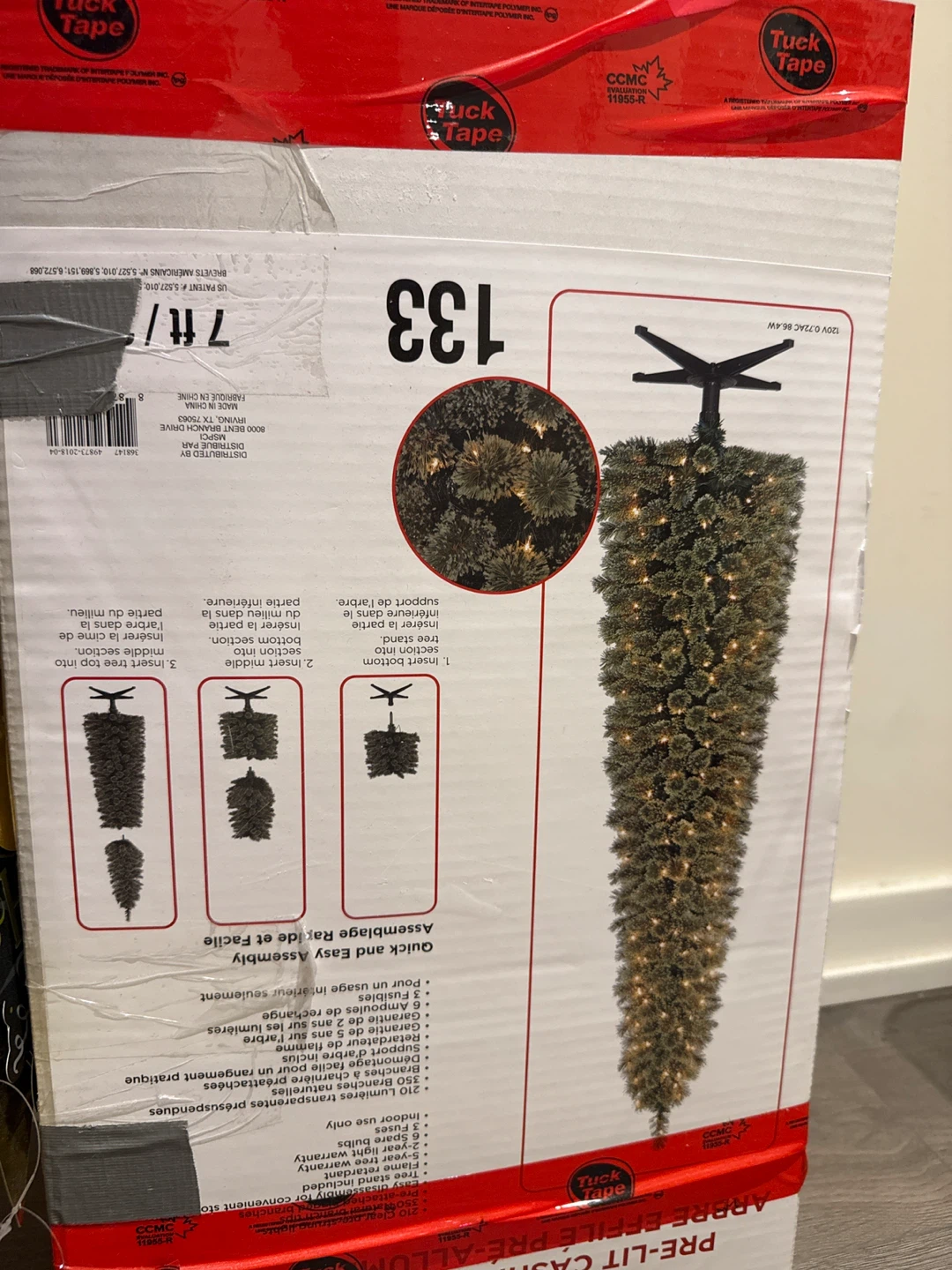 Tuck Tape Pre-Lit Slim Christmas Tree 7ft - photo 3