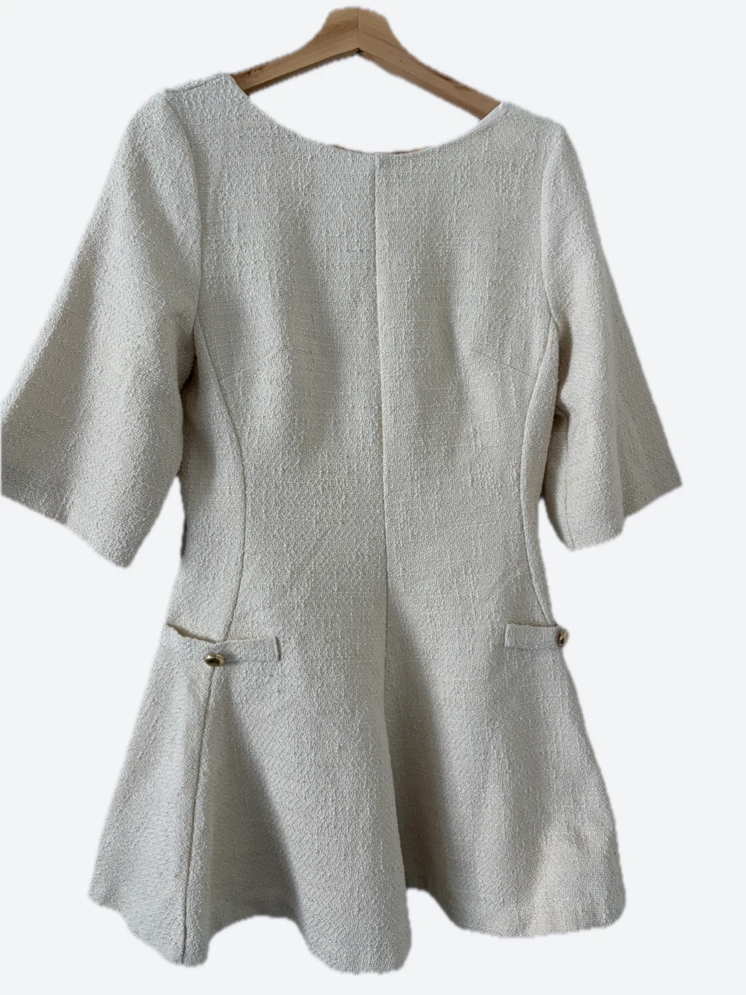 H&M Tweed Dress Cream