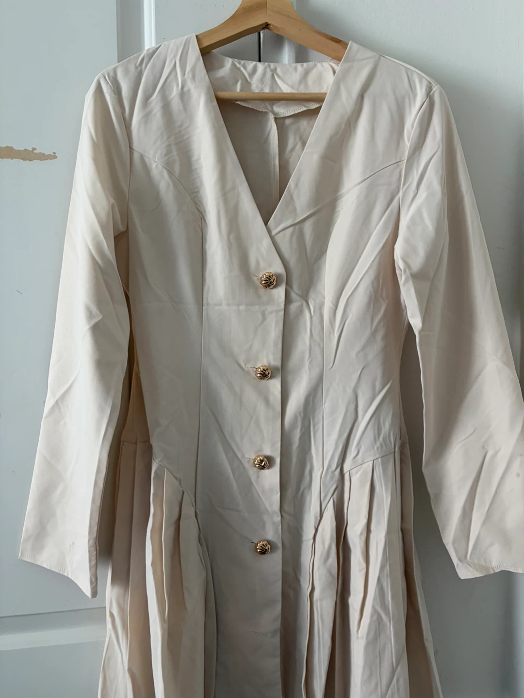 SHEIN Beige Button-Up Dress