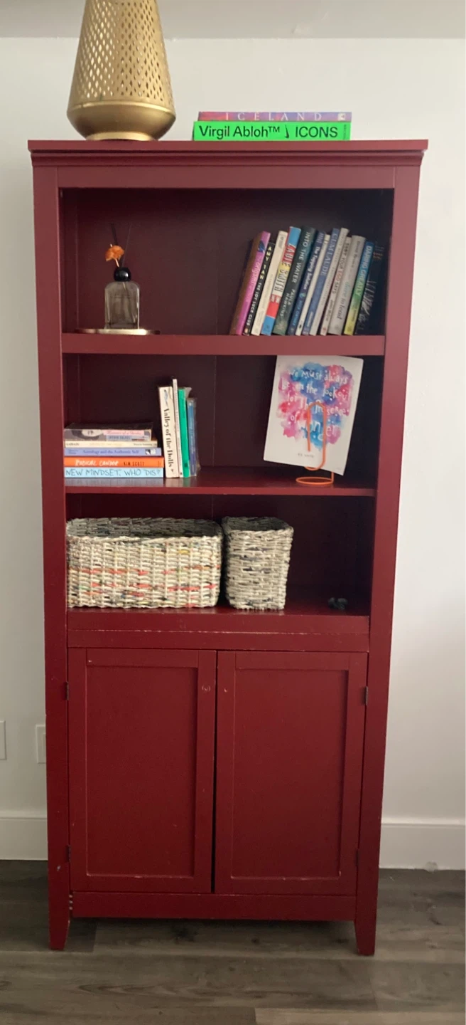 Red Maroon Bookcase / Bookshelf
