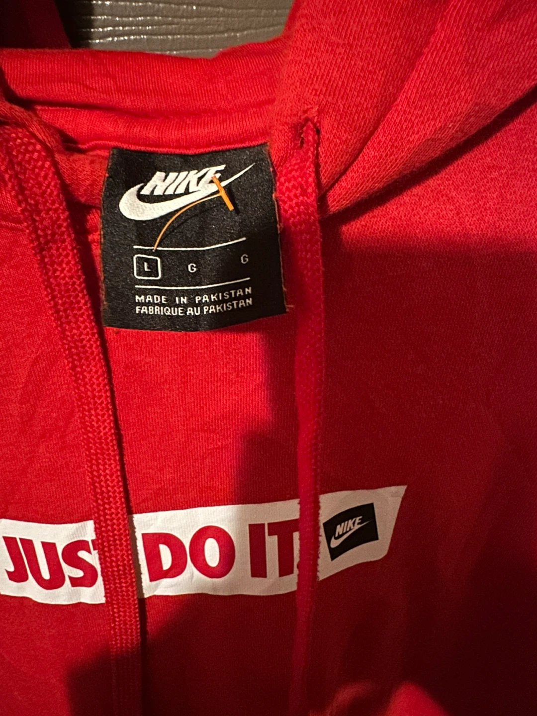 Nike Red Just Do It Hoodie - photo 2
