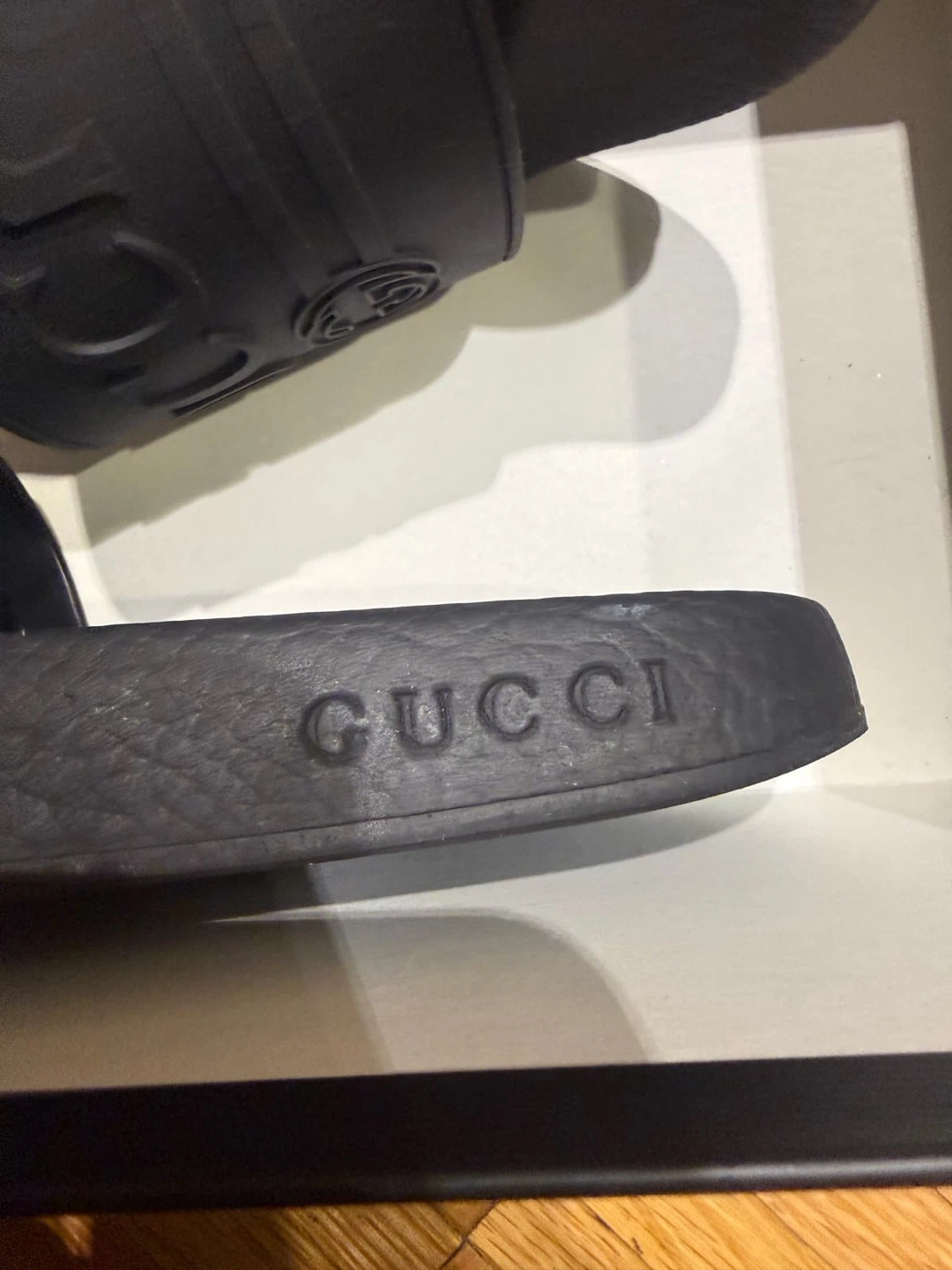 Black Gucci Slide Sandals