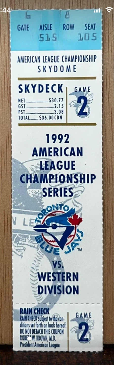 Blue Jays - 1992/93 World Series Tickets & Memorabilia - photo 4