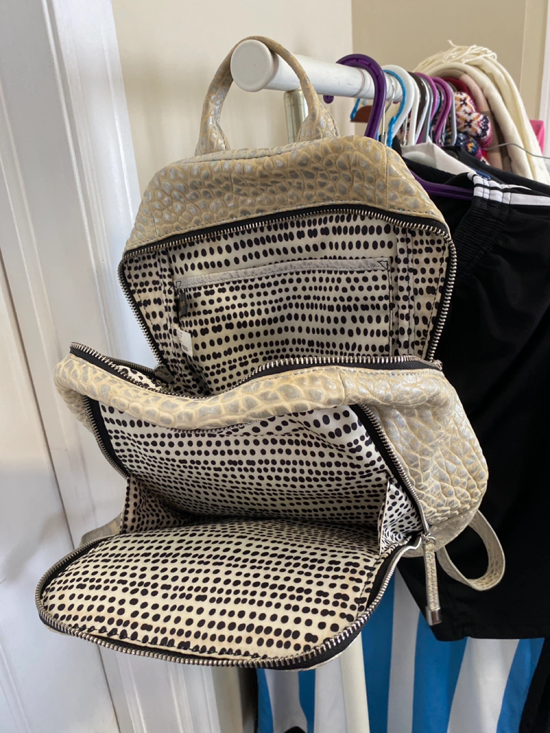 Vince Camuto Genuine Leather Backpack Silver - photo 3