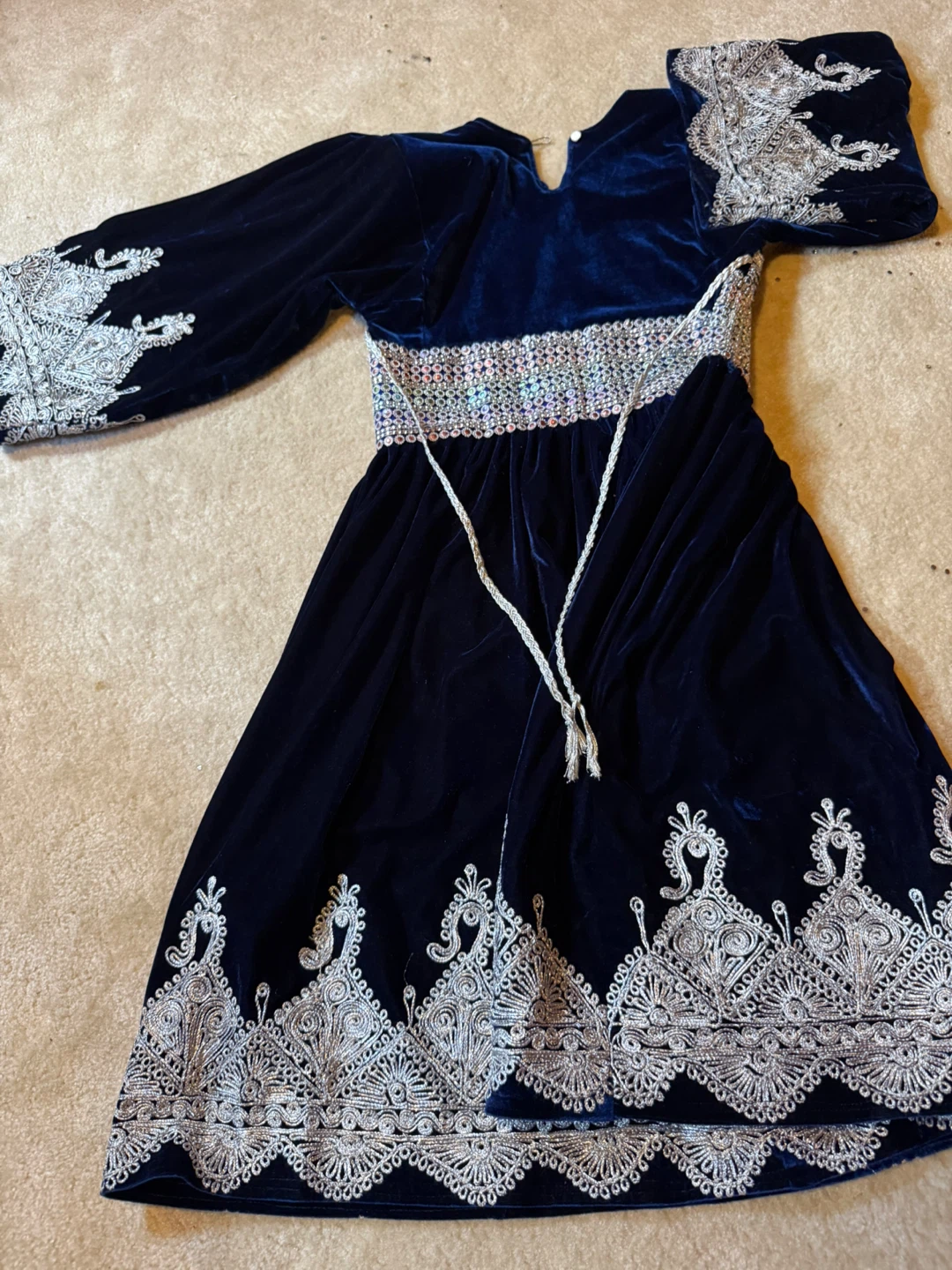 Embellished Velvet Dress
