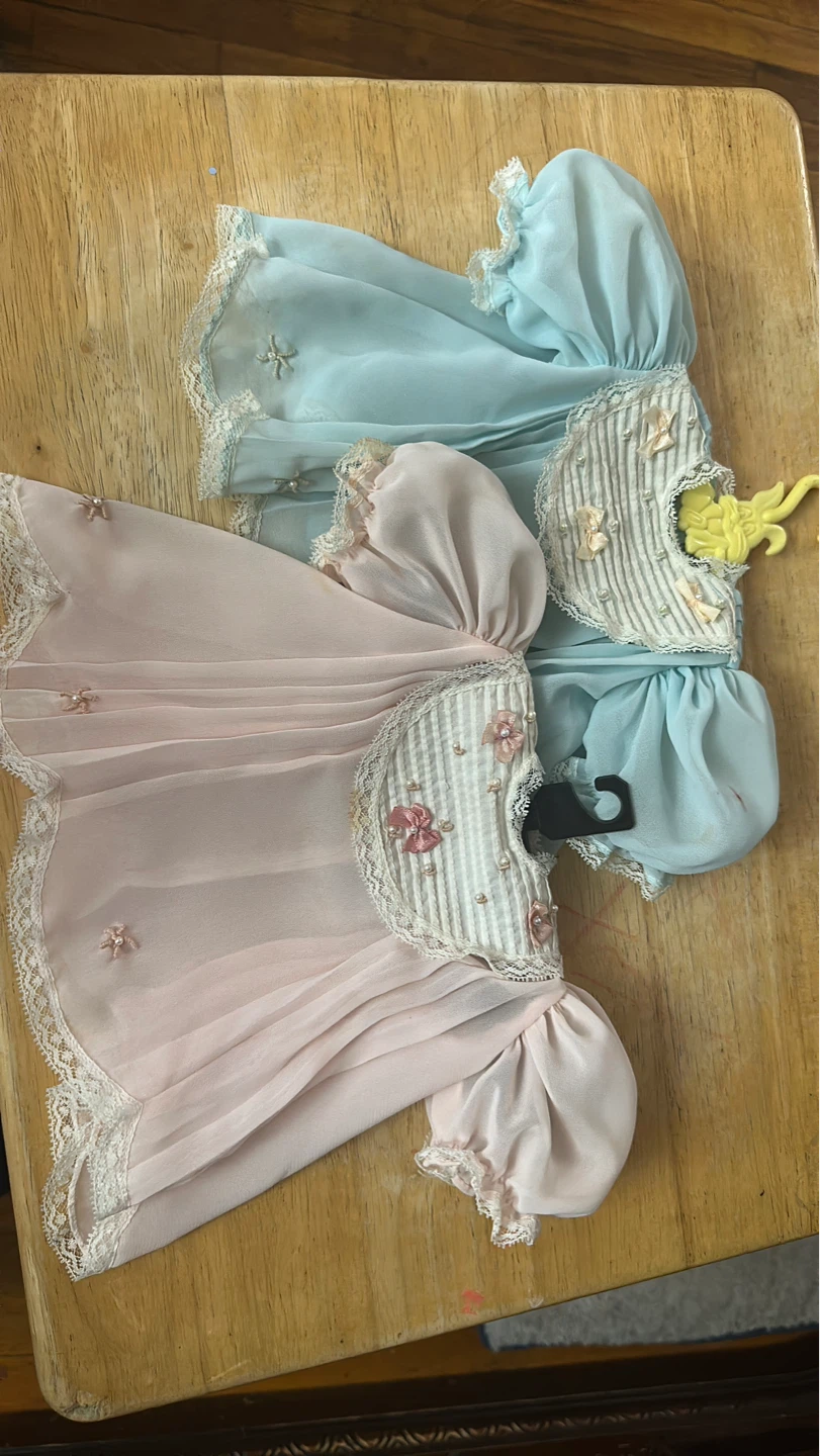 Vintage Doll Clothes - Pink & Blue Gowns