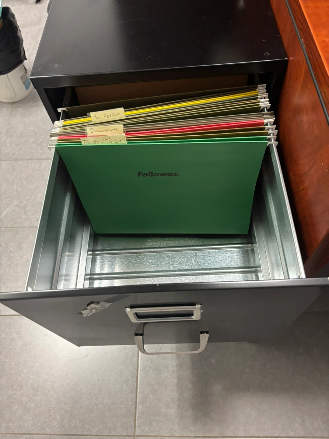 Black 2-Drawer Filing Cabinet - photo 2