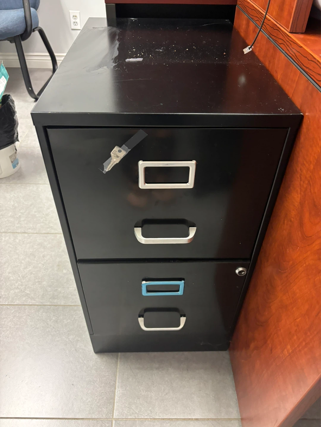 Black 2-Drawer Filing Cabinet