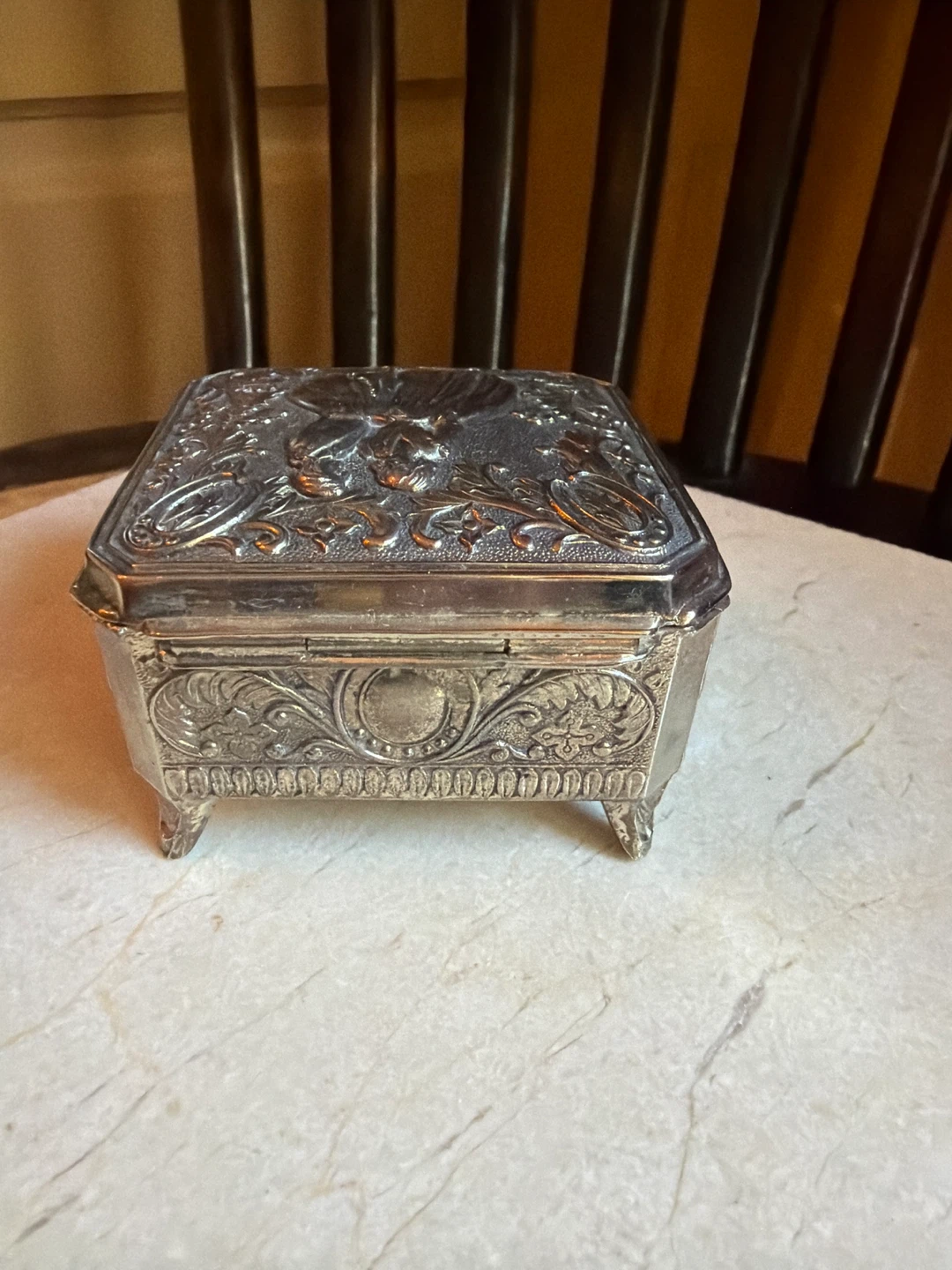 Vintage Ornate Metal Trinket Box ⚽️ - photo 5