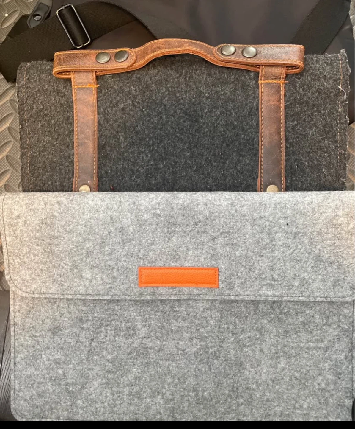 Felt Laptop Sleeve with Leather Accents