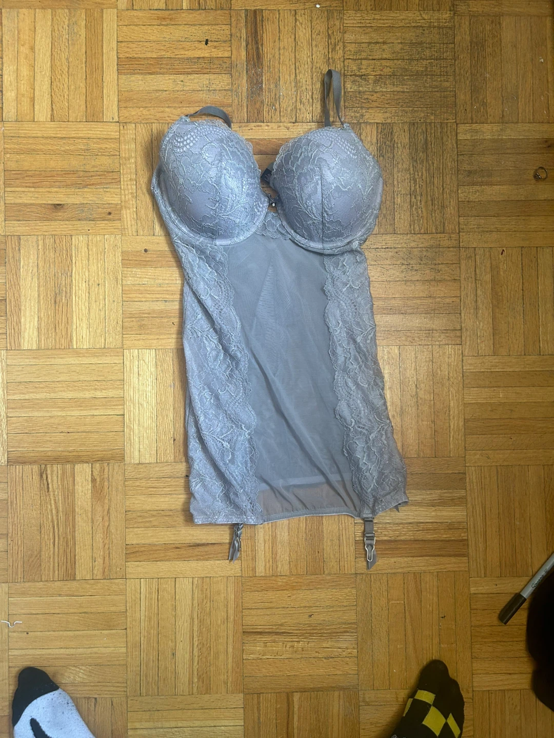 Grey Lace lingere dress