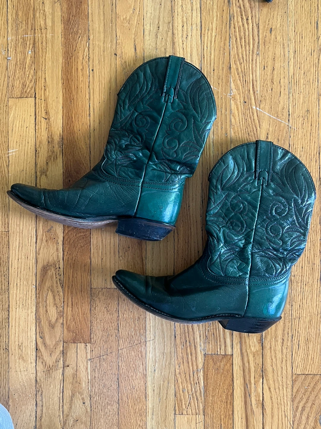 Green Leather Cowboy Boots - photo 2