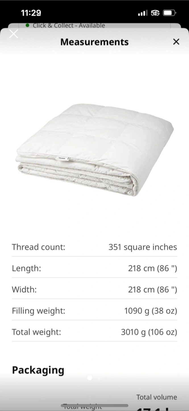 IKEA Feather Duvet, Queen size