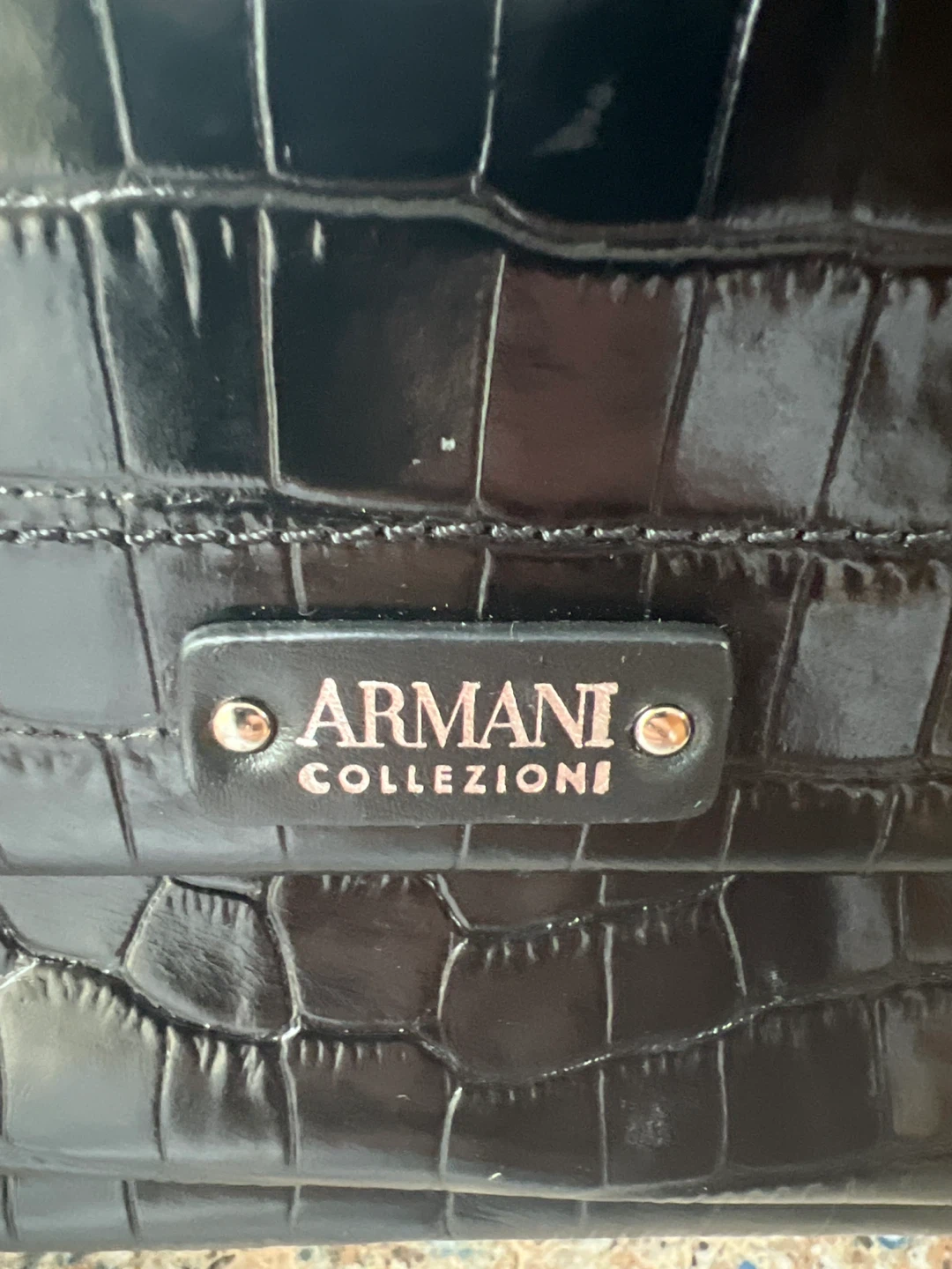 ⚽️Original and authentic Armani Collezioni Black Croc bag - photo 5
