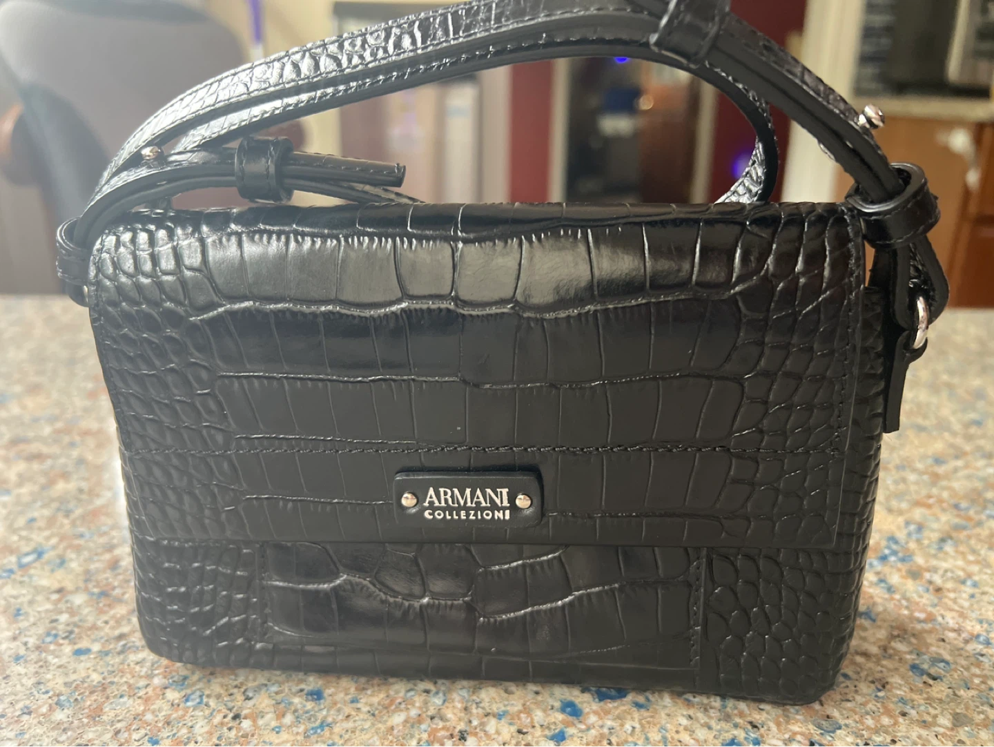 ⚽️Original and authentic Armani Collezioni Black Croc bag