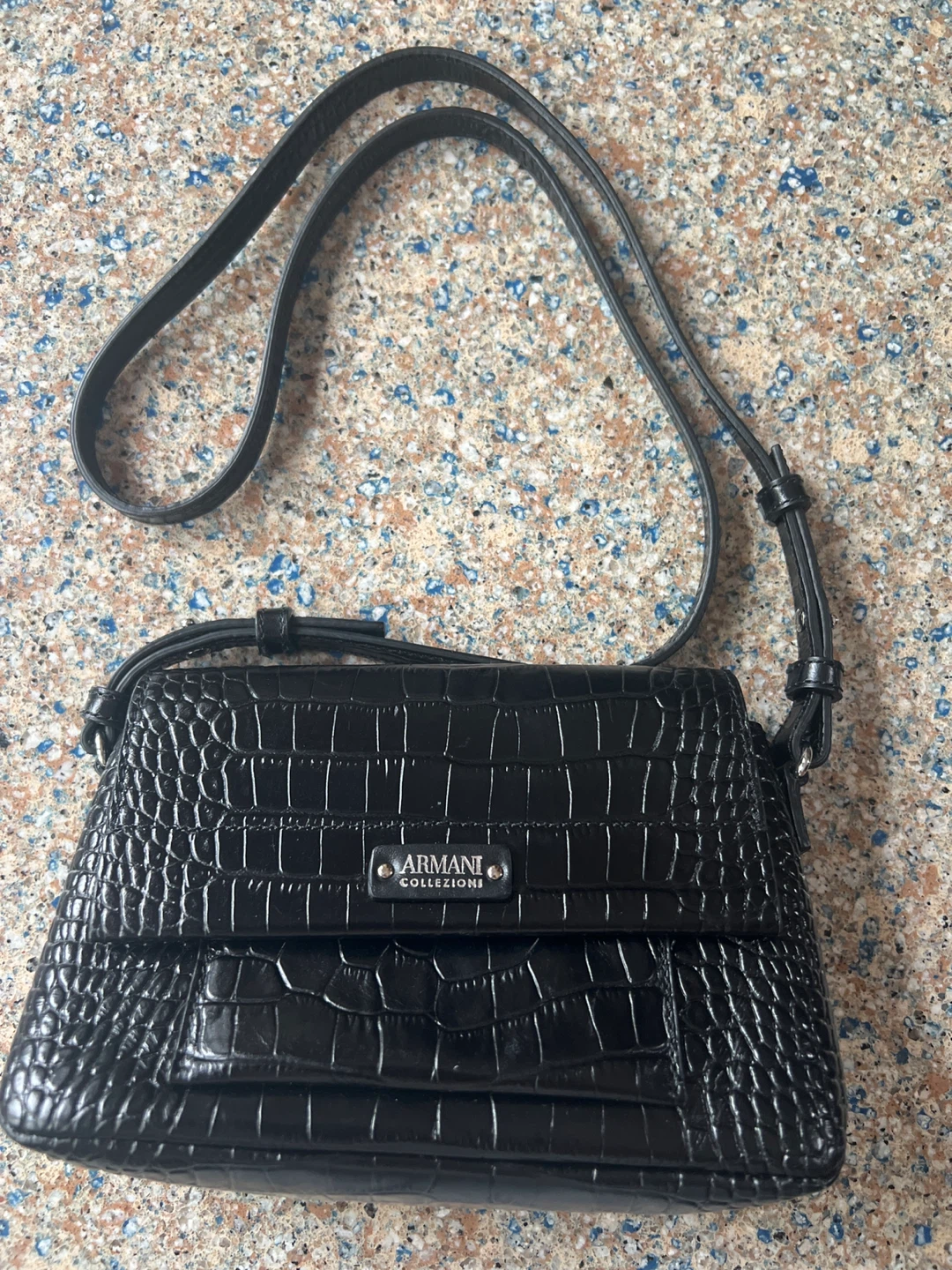 ⚽️Original and authentic Armani Collezioni Black Croc bag - photo 2