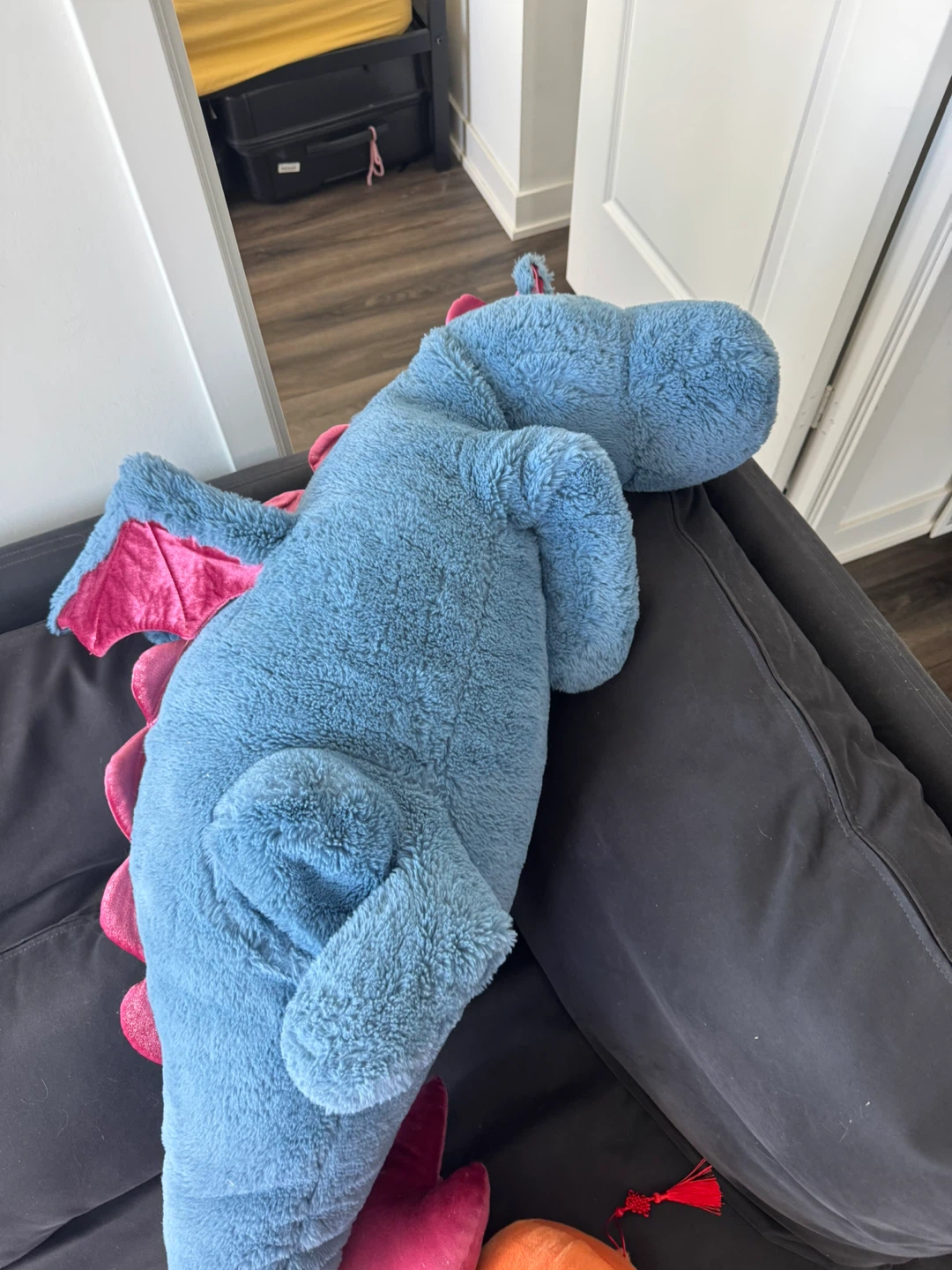 Large Blue Plush Dragon Stuffed Animal Toy - photo 2