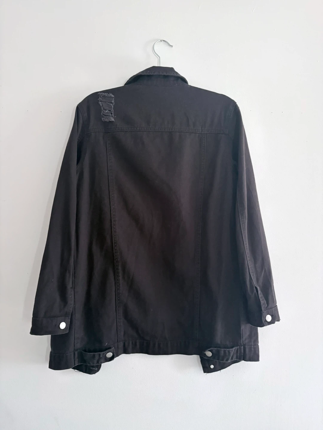 Black Distressed Denim Jacket ! - photo 3
