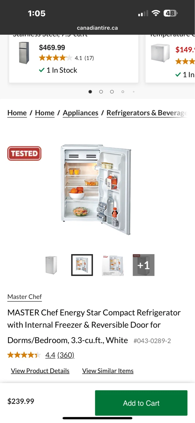 MASTER Chef Compact Refrigerator with Freezer - White - photo 2