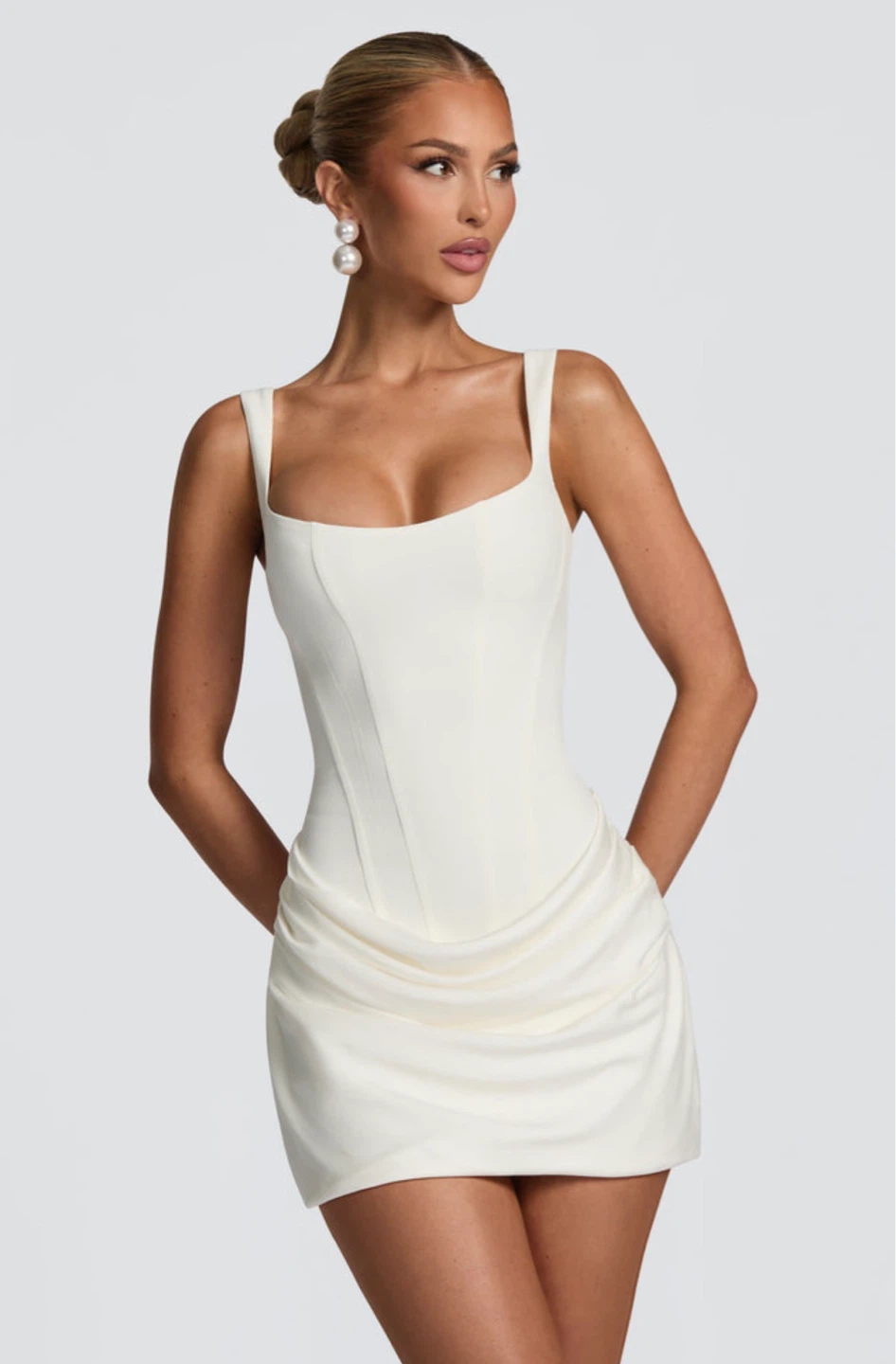 Babyboo Cornelia Mini Dress in Ivory/White