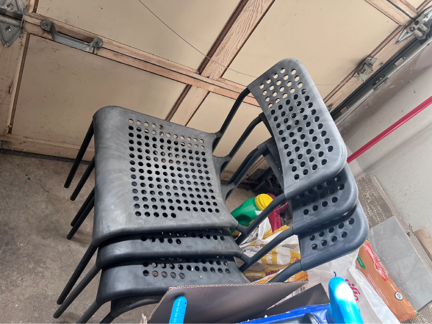 Black Plastic Chairs (Set of 4)