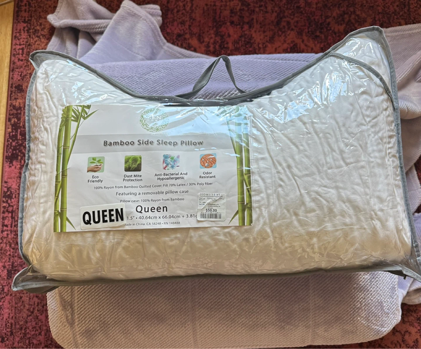 Zen Bamboo Side Sleep Pillow - Queen - photo 3