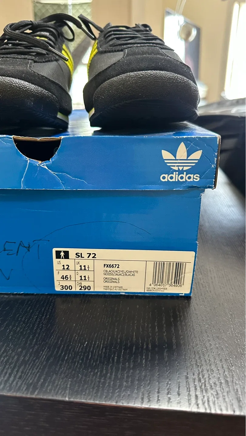 Adidas SL 72 Sneakers - Black/Yellow - Size 12 - photo 3