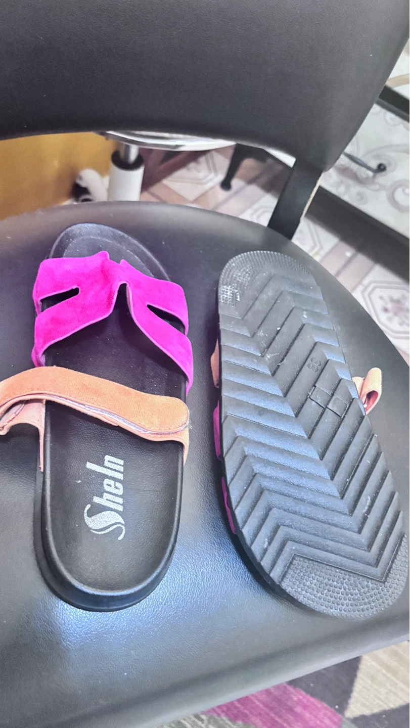 ⚽️ Shein Pink & Orange H-Strap Slides - photo 2