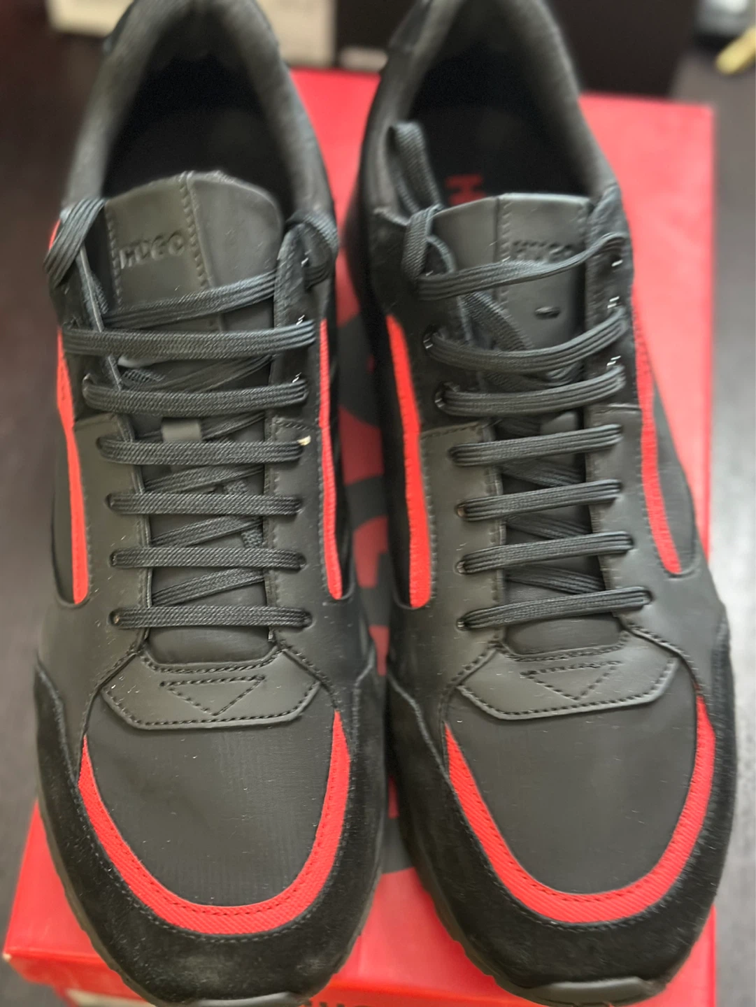 HUGO Black & Red Sneakers - Size 12 - photo 4