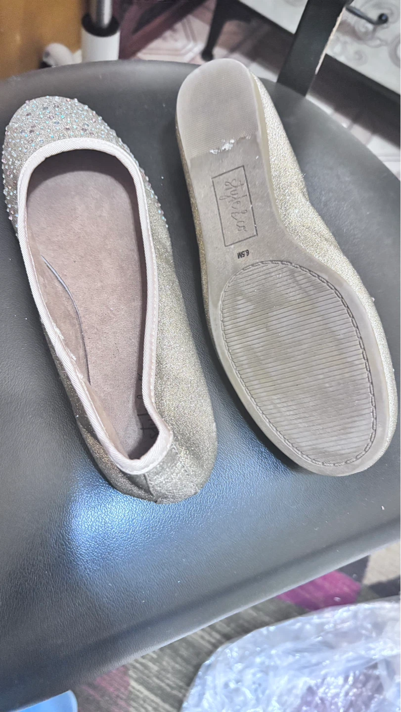 ⚽️ Women's Ballet Flats Glitter Rhinestone Embellished - photo 2