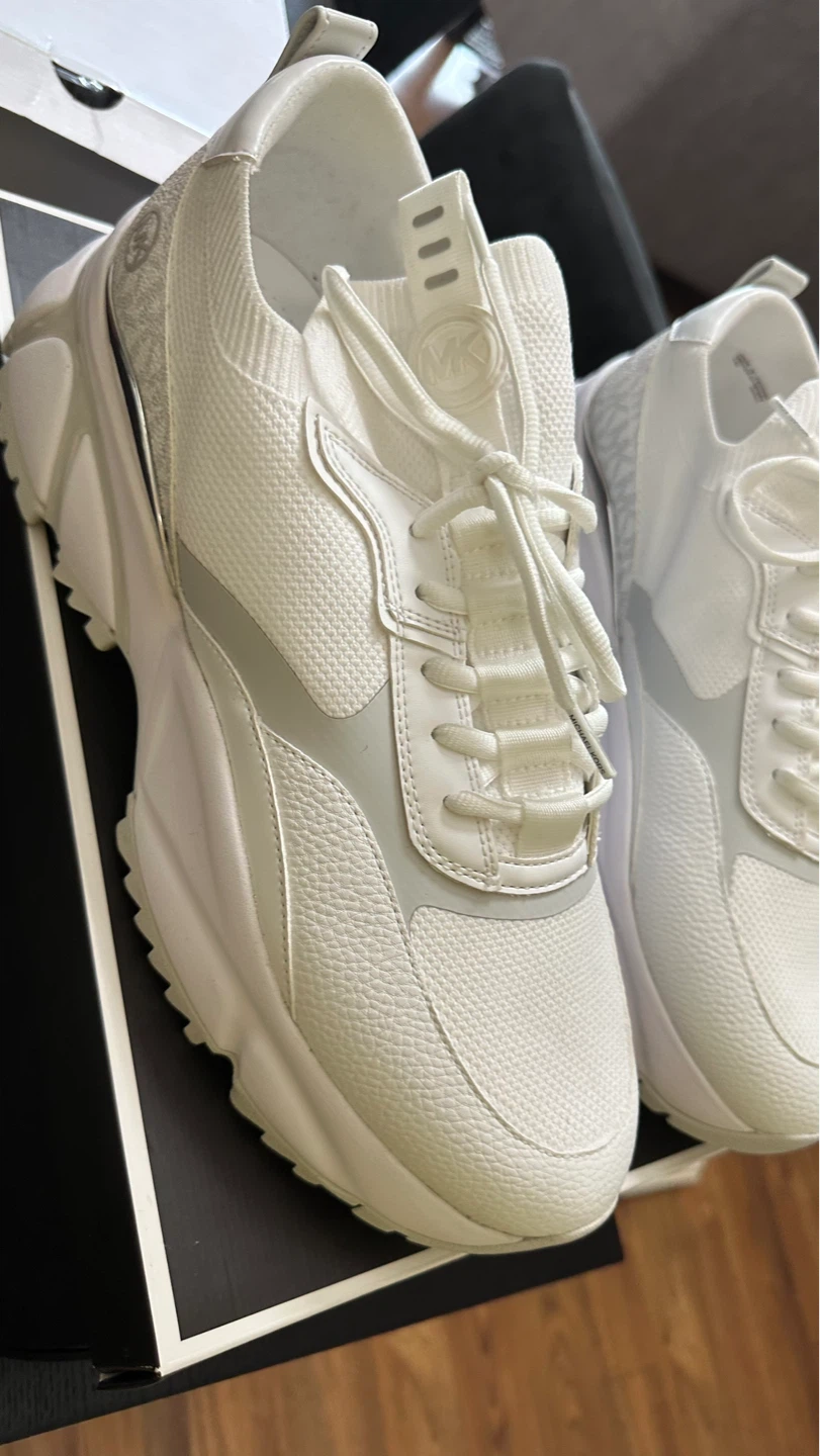 Michael Kors Darius Knit Trainer Sneakers White US 13 - photo 5