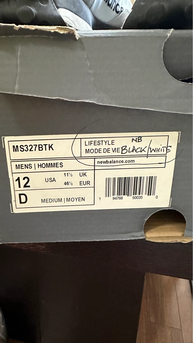 New Balance MS327BTK Men's Black/White Lifestyle Shoes Size 12 - photo 5