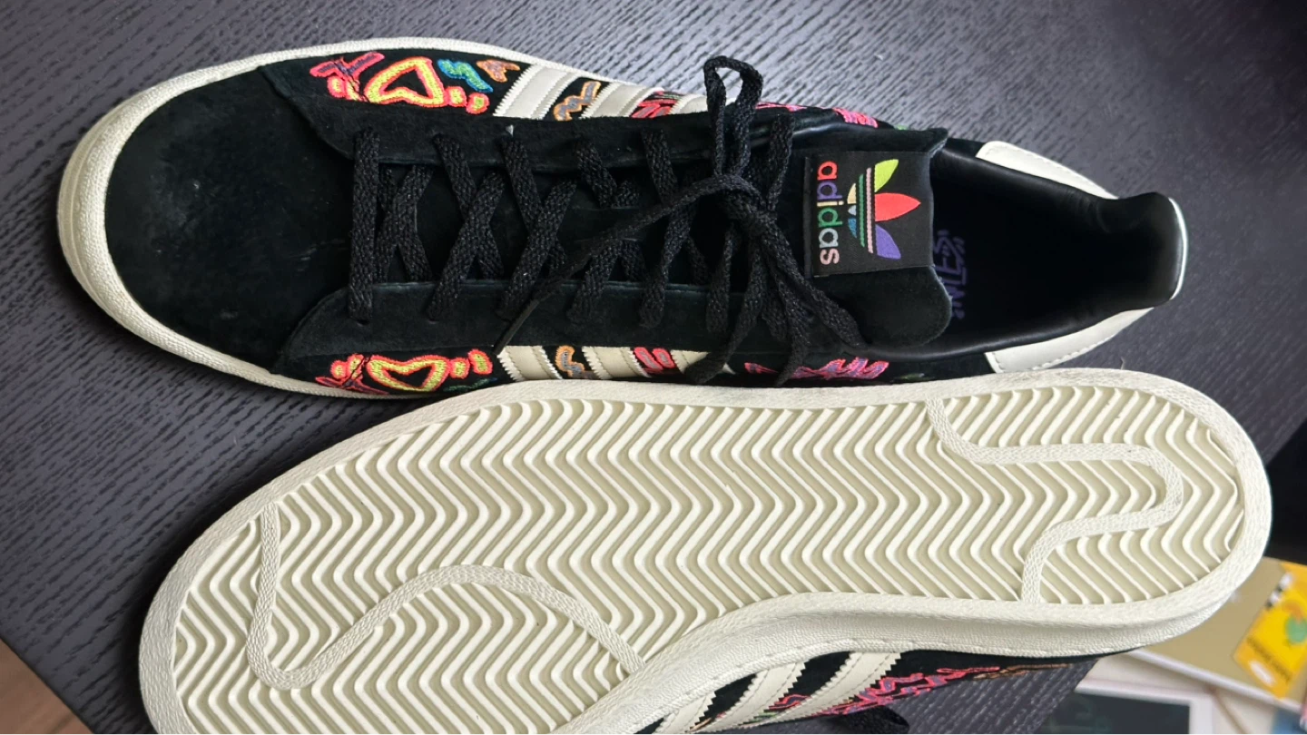Adidas Campus Black Cartoon Print Sneakers