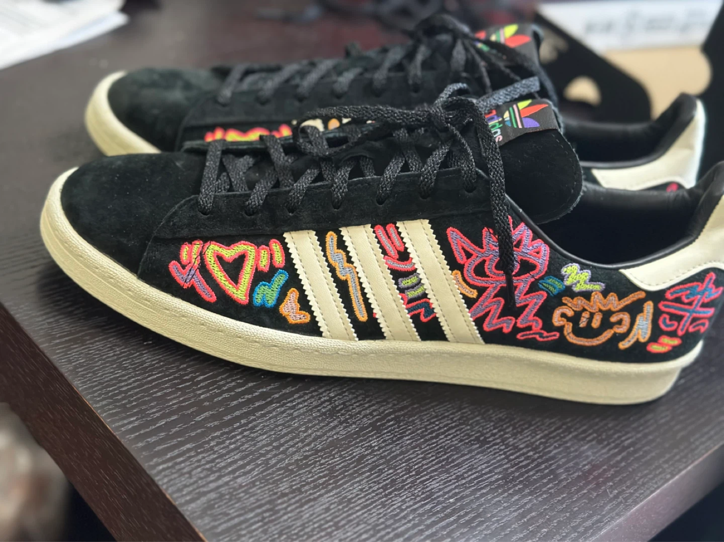 Adidas Campus Black Cartoon Print Sneakers - photo 3