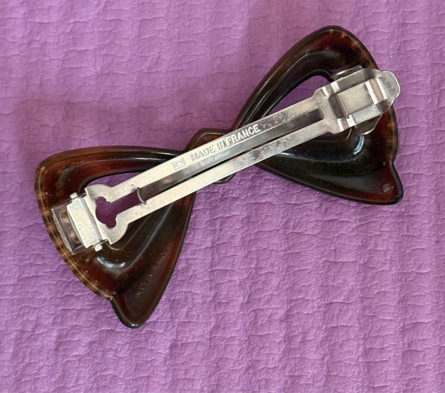 ⚽️Tortoiseshell Bow Barrette with Rhinestones - photo 2