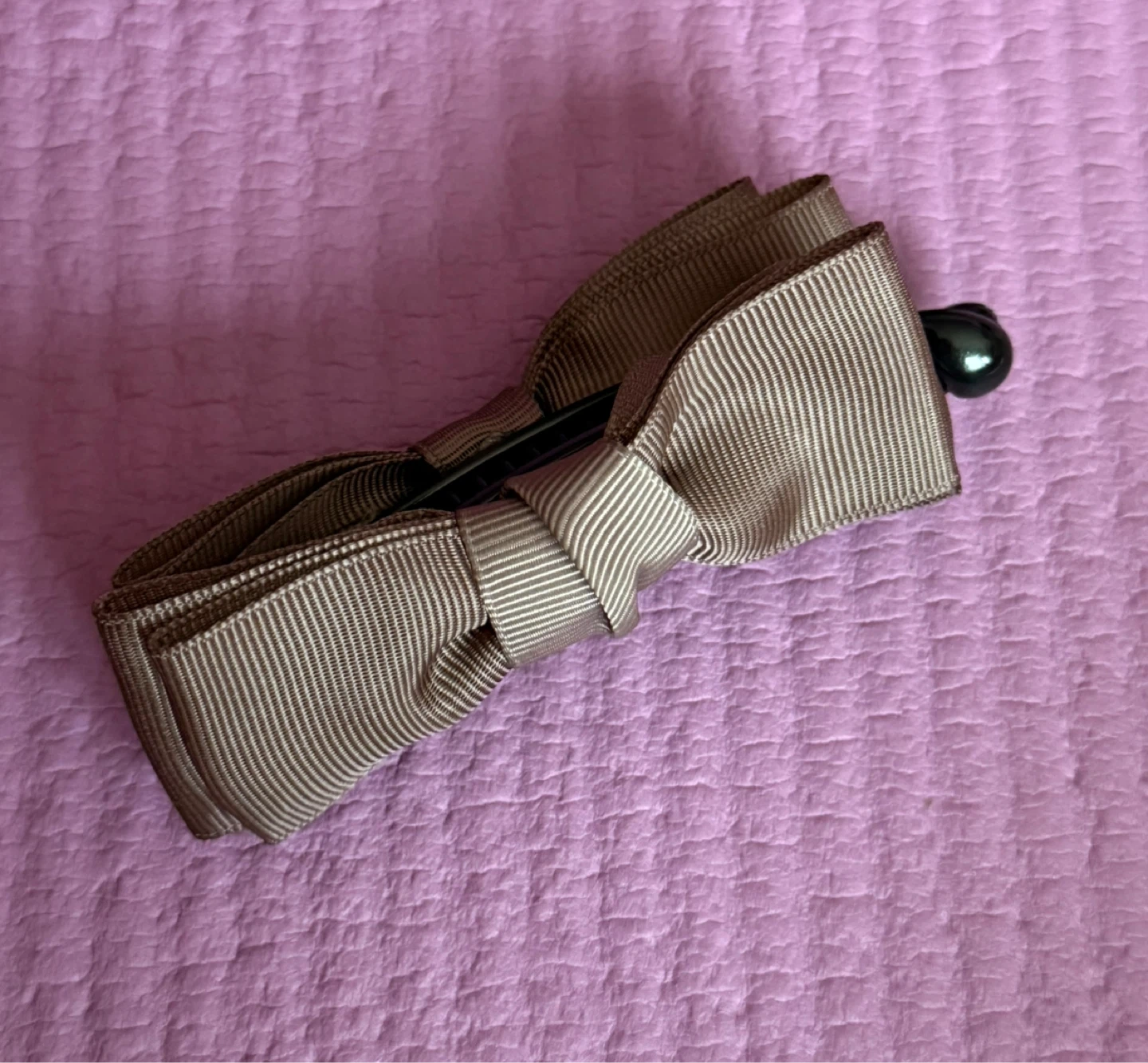 ⚽️Brown Ribbon Bow Banana Hair Clip