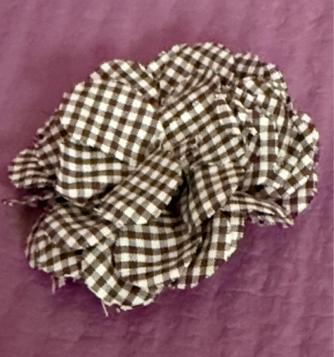 ⚽️Brown and White Gingham Flower Hair Clip - photo 2