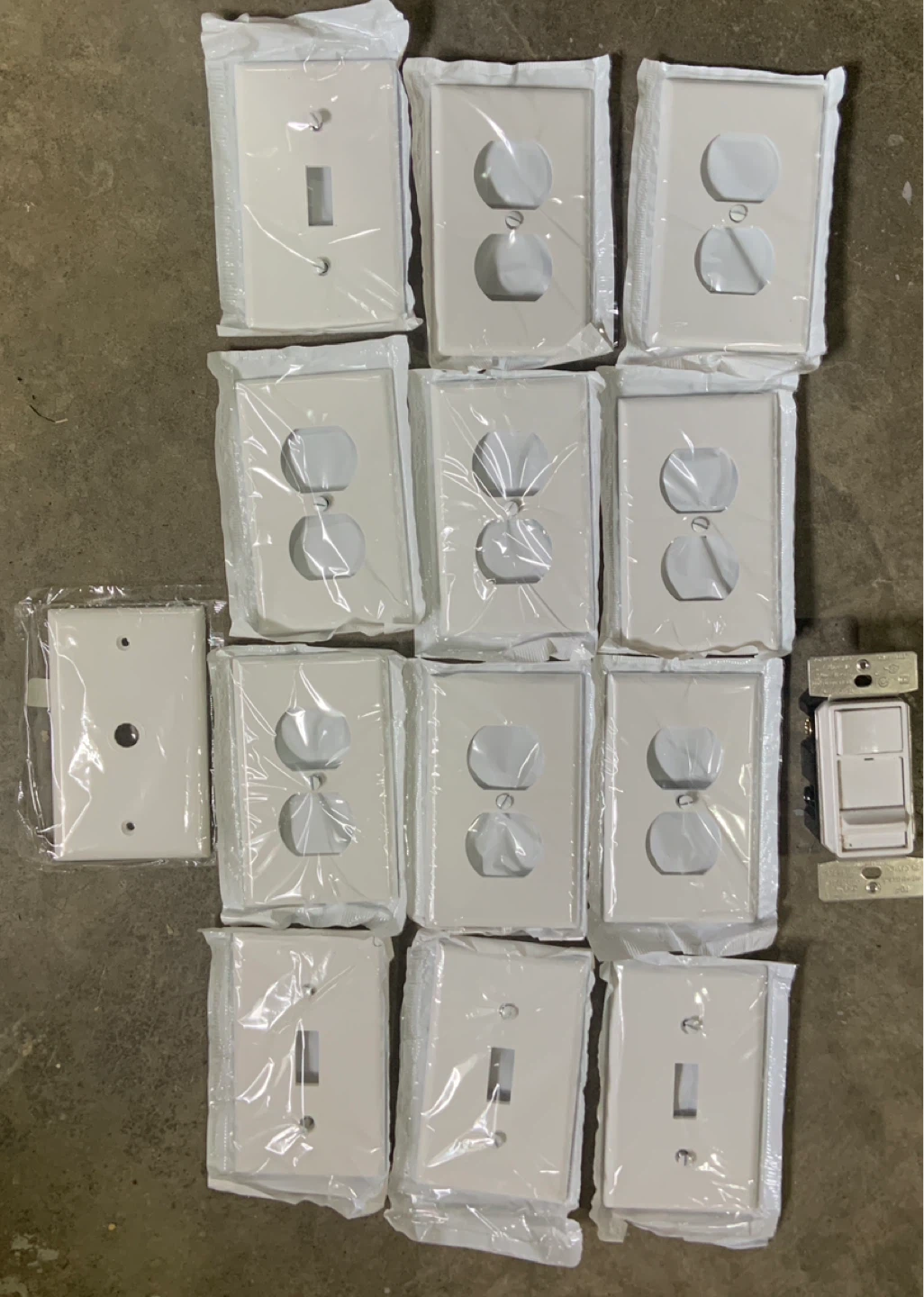 White Electrical Wall Plates and Switches - Lot of 12