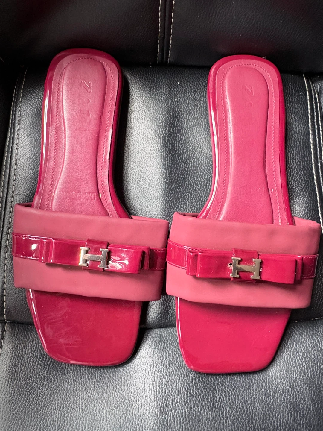 ZARA Red Slide Sandals