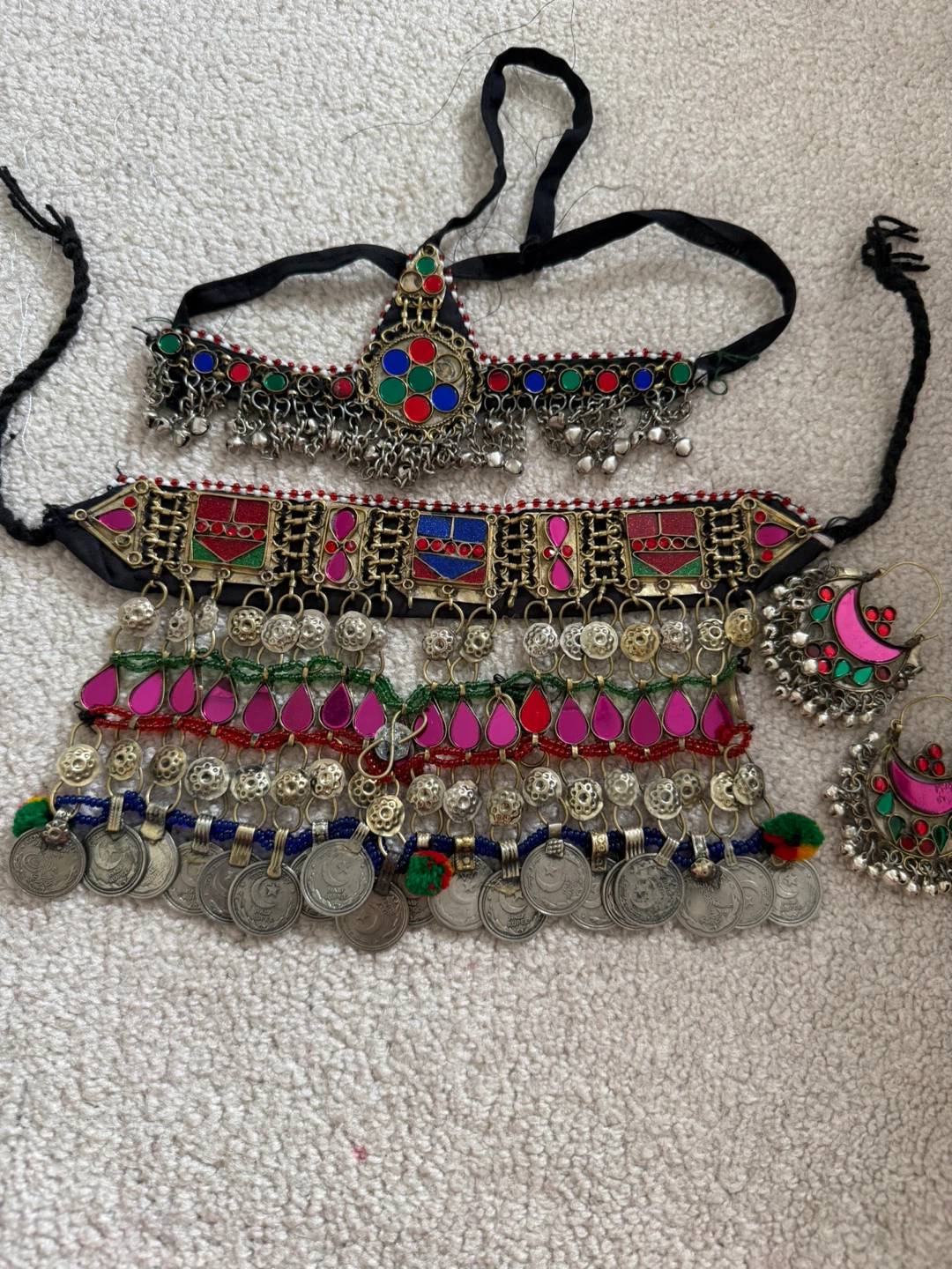 Afghan style Necklace and Earrings Set - photo 2