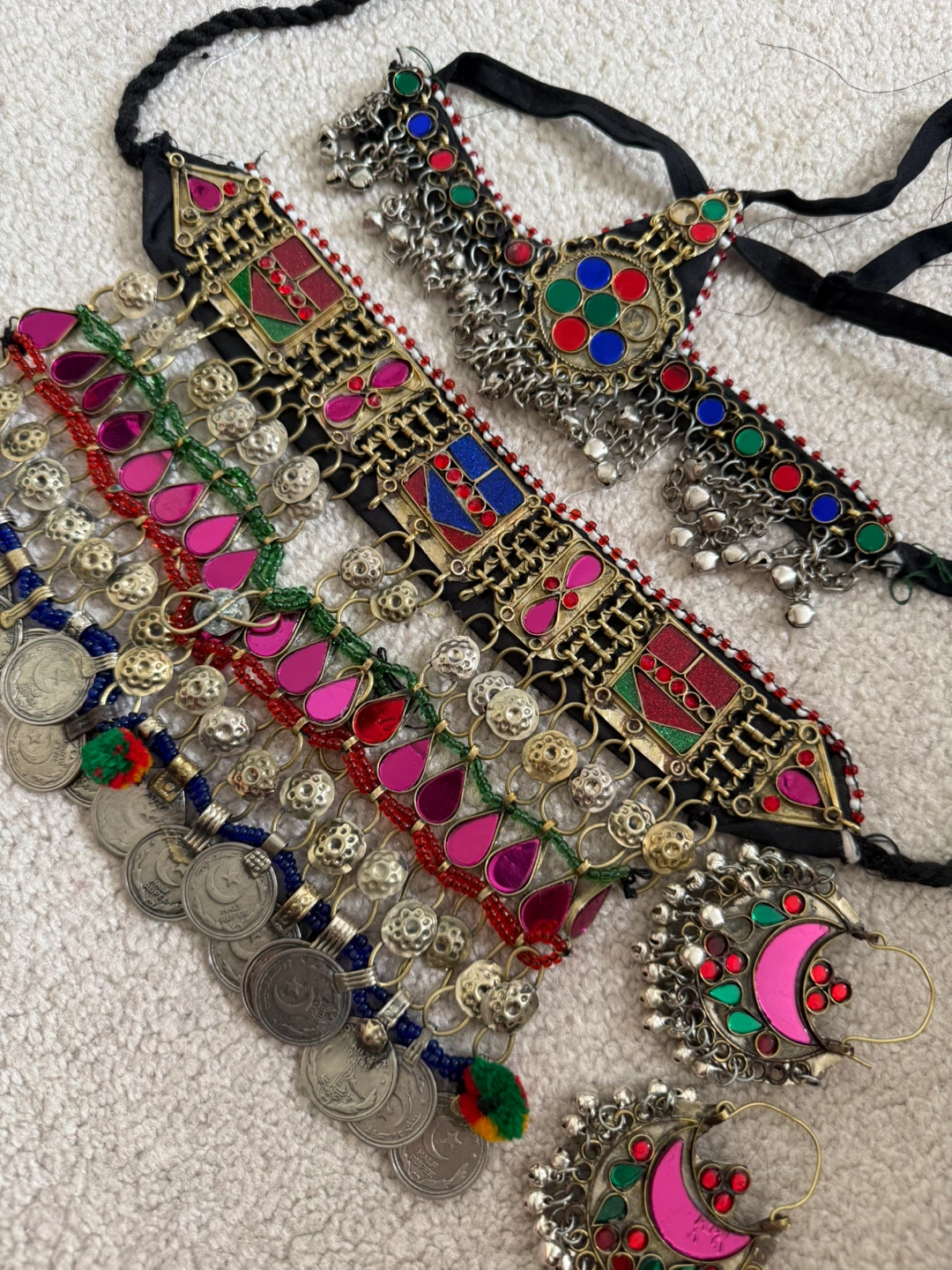 Afghan style Necklace and Earrings Set